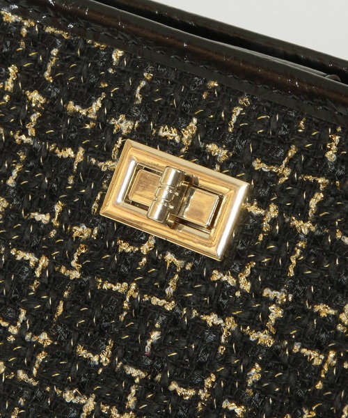 Julia Boutique(ジュリアブティック)の「2点セット・ポーチ付きツイードチェーンバッグ/21602(ハンドバッグ・レディース・アイボリー/ブラック・ONE)」の14枚目の写真