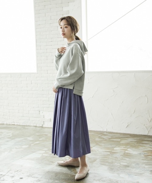 Emilyan(エミリアン)の「【2021A/W】【WEB限定】 ダブルフェイクスエード・サイドスリットパーカー(パーカー・レディース・ライトグレー/ブルーグレー/モカ・9号)」の12枚目の写真