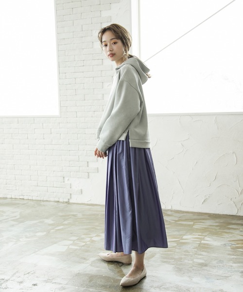 Emilyan(エミリアン)の「【2021A/W】【WEB限定】 ダブルフェイクスエード・サイドスリットパーカー(パーカー・レディース・ライトグレー/ブルーグレー/モカ・9号)」の13枚目の写真