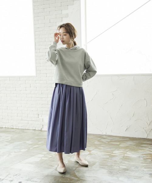 Emilyan(エミリアン)の「【2021A/W】【WEB限定】 ダブルフェイクスエード・サイドスリットパーカー(パーカー・レディース・ライトグレー/ブルーグレー/モカ・9号)」の14枚目の写真