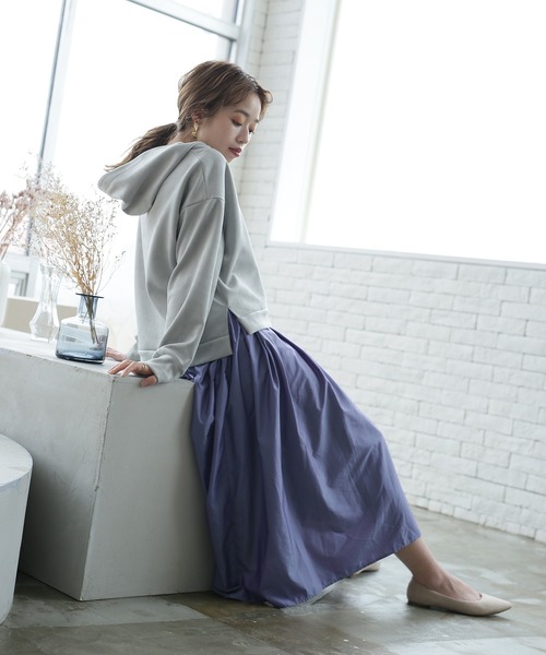 Emilyan(エミリアン)の「【2021A/W】【WEB限定】 ダブルフェイクスエード・サイドスリットパーカー(パーカー・レディース・ライトグレー/ブルーグレー/モカ・9号)」の16枚目の写真