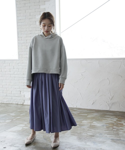 Emilyan(エミリアン)の「【2021A/W】【WEB限定】 ダブルフェイクスエード・サイドスリットパーカー(パーカー・レディース・ライトグレー/ブルーグレー/モカ・9号)」の10枚目の写真