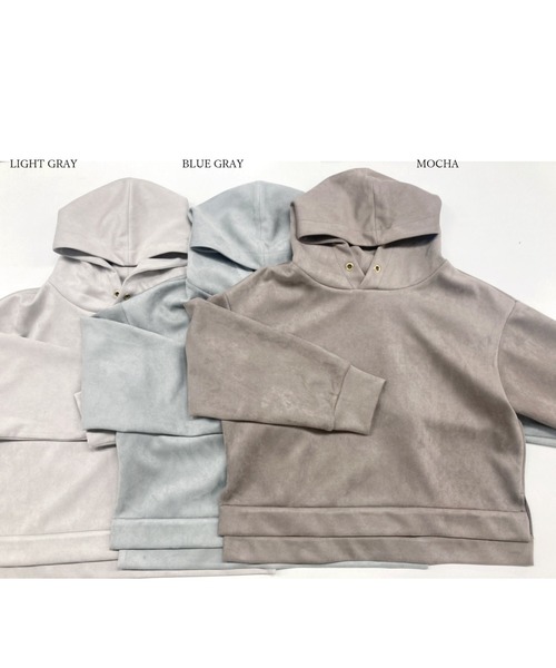 Emilyan(エミリアン)の「【2021A/W】【WEB限定】 ダブルフェイクスエード・サイドスリットパーカー(パーカー・レディース・ライトグレー/ブルーグレー/モカ・9号)」の17枚目の写真