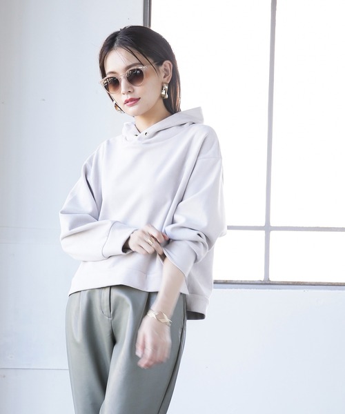 Emilyan(エミリアン)の「【2021A/W】【WEB限定】 ダブルフェイクスエード・サイドスリットパーカー(パーカー・レディース・ライトグレー/ブルーグレー/モカ・9号)」の22枚目の写真