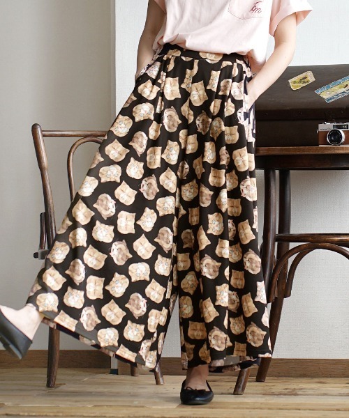 zootie(ズーティー)の「ねこ・ネコ・猫・CAT ロングワイドパンツ(その他パンツ・レディース・ブラック系その他/ブラック系その他2/ベージュ系その他・フリー)」の3枚目の写真