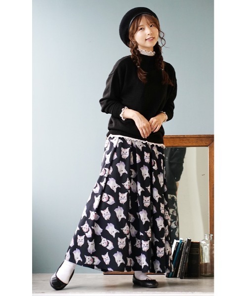 zootie(ズーティー)の「ねこ・ネコ・猫・CAT ロングワイドパンツ(その他パンツ・レディース・ブラック系その他/ブラック系その他2/ベージュ系その他・フリー)」の4枚目の写真