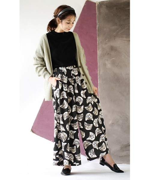 zootie(ズーティー)の「ねこ・ネコ・猫・CAT ロングワイドパンツ(その他パンツ・レディース・ブラック系その他/ブラック系その他2/ベージュ系その他・フリー)」の10枚目の写真