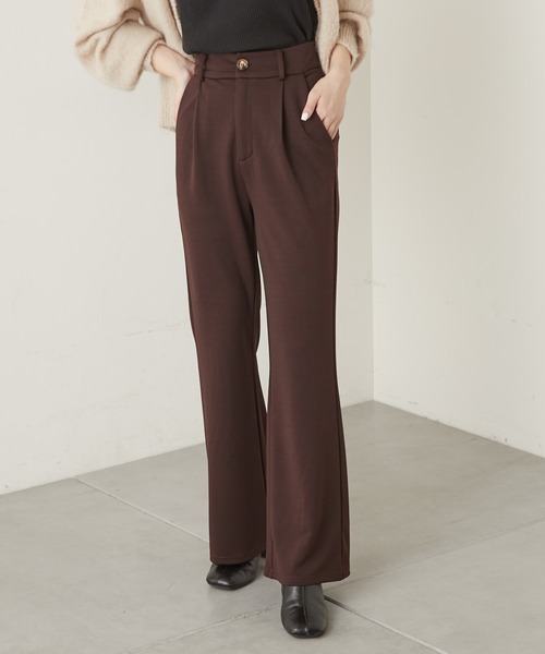 Chico(チコ)の「【Web限定】ポンチフレアスラックスパンツ(スラックス・レディース・ブラック/ベージュ/ブラウン/オレンジ/グリーン・FREE)」の3枚目の写真