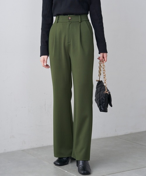 Chico(チコ)の「【Web限定】ポンチフレアスラックスパンツ(スラックス・レディース・ブラック/ベージュ/ブラウン/オレンジ/グリーン・FREE)」の4枚目の写真