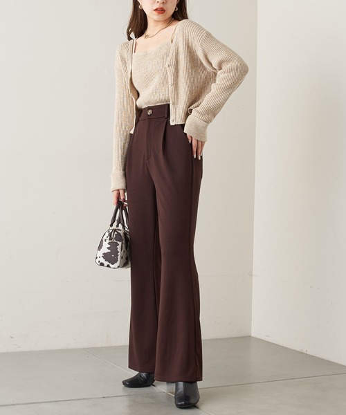 Chico(チコ)の「【Web限定】ポンチフレアスラックスパンツ(スラックス・レディース・ブラック/ベージュ/ブラウン/オレンジ/グリーン・FREE)」の11枚目の写真