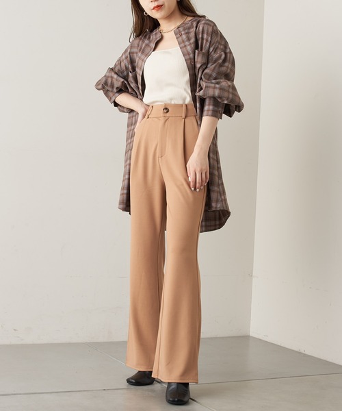 Chico(チコ)の「【Web限定】ポンチフレアスラックスパンツ(スラックス・レディース・ブラック/ベージュ/ブラウン/オレンジ/グリーン・FREE)」の18枚目の写真