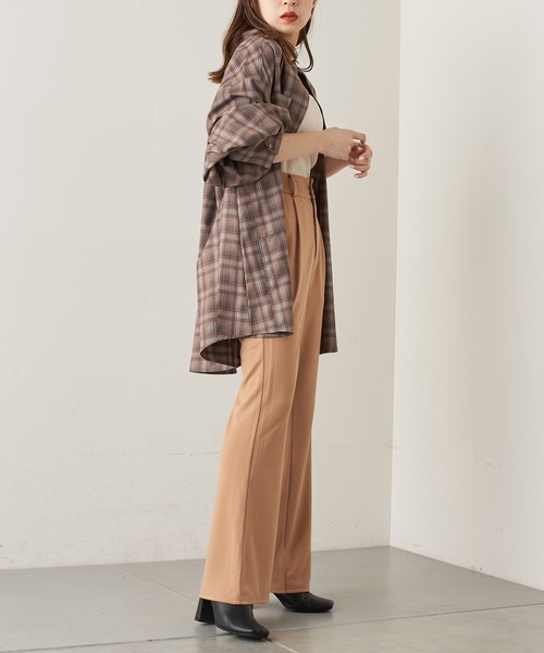 Chico(チコ)の「【Web限定】ポンチフレアスラックスパンツ(スラックス・レディース・ブラック/ベージュ/ブラウン/オレンジ/グリーン・FREE)」の8枚目の写真