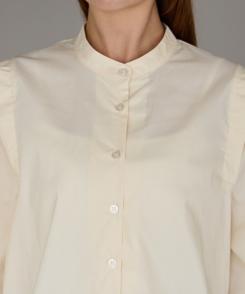 r.(アールドット)の「ボリュームスリーブ袖リブブラウス(シャツ/ブラウス・レディース・ホワイト/ブラック/グレイッシュベージュ/ブルー/ピンク/キナリ/インディゴブルー/ネイビー・FREE)」の11枚目の写真