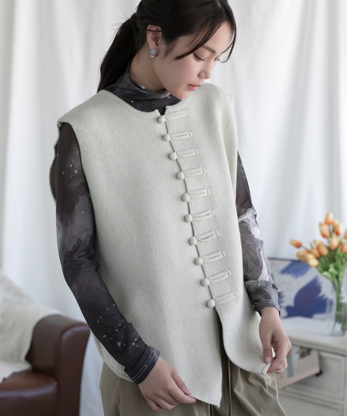 aimoha（アイモハ）の「アート配色透け感カットソー (SS)（Tシャツ/カットソー・レディース・グリーン/ベージュ/ブラック・FREE）」の10枚目の写真