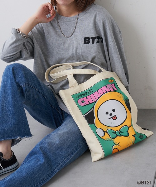 BT21（ビーティーイシビル）の「#【BT21】キャラクターコットントート（トートバッグ・レディース・ホワイト/オフホワイト/アイボリー/ホワイト系その他/ホワイト系その他3/ベージュ系その他2/ホワイト系・ONE SIZE）」の10枚目の写真