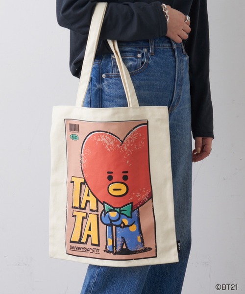 BT21（ビーティーイシビル）の「#【BT21】キャラクターコットントート（トートバッグ・レディース・ホワイト/オフホワイト/アイボリー/ホワイト系その他/ホワイト系その他3/ベージュ系その他2/ホワイト系・ONE SIZE）」の8枚目の写真