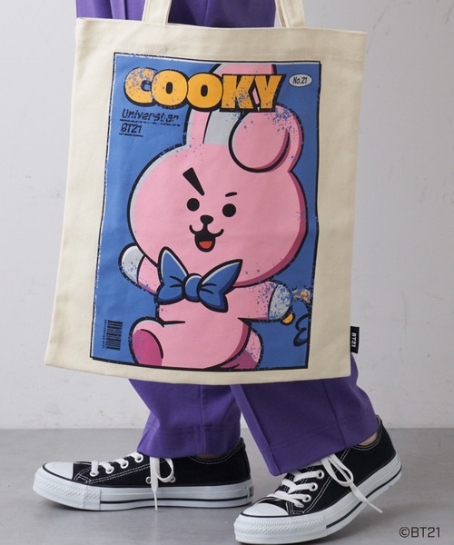 BT21（ビーティーイシビル）の「#【BT21】キャラクターコットントート（トートバッグ・レディース・ホワイト/オフホワイト/アイボリー/ホワイト系その他/ホワイト系その他3/ベージュ系その他2/ホワイト系・ONE SIZE）」の20枚目の写真