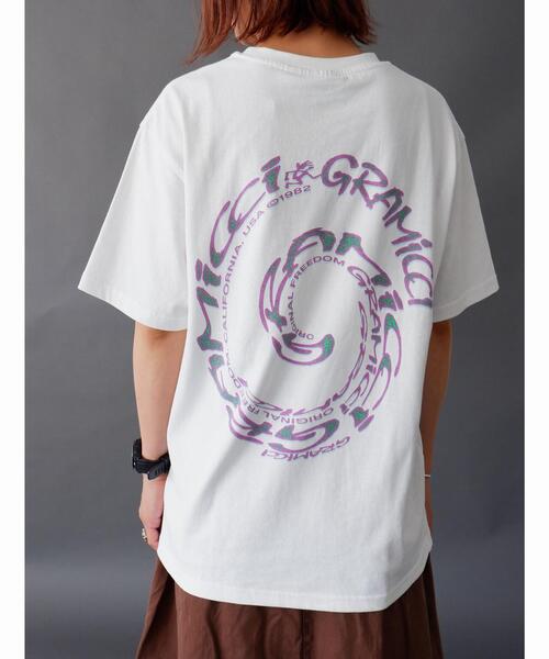 Gramicci（グラミチ）の「GRAMICCI/グラミチ　SWIRL TEE G2SU-T006（Tシャツ/カットソー・メンズ・ホワイト/パープル・MEDIUM/LARGE/X-LARGE）」の3枚目の写真