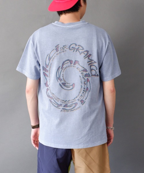 Gramicci（グラミチ）の「GRAMICCI/グラミチ　SWIRL TEE G2SU-T006（Tシャツ/カットソー・メンズ・ホワイト/パープル・MEDIUM/LARGE/X-LARGE）」の2枚目の写真