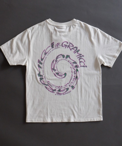 Gramicci（グラミチ）の「GRAMICCI/グラミチ　SWIRL TEE G2SU-T006（Tシャツ/カットソー・メンズ・ホワイト/パープル・MEDIUM/LARGE/X-LARGE）」の16枚目の写真