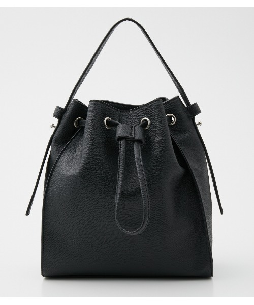 AZUL by moussy（アズールバイマウジー）の「GATHER 2WAY BAG/ギャザーツーウェイバッグ（ショルダーバッグ・レディース・ブラック/ライトベージュ/グレー系その他・FREE）」の2枚目の写真