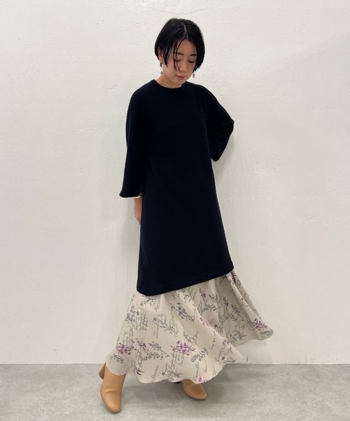 BEARDSLEY(ビアズリー)の「毛足が細く、柔らかいからチクチクしない◎ベビーアルパカチュニックニット(ニット/セーター・レディース・ブラック/パープル・FREE)」の14枚目の写真