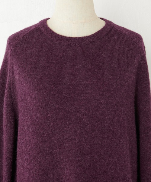 BEARDSLEY(ビアズリー)の「毛足が細く、柔らかいからチクチクしない◎ベビーアルパカチュニックニット(ニット/セーター・レディース・ブラック/パープル・FREE)」の17枚目の写真