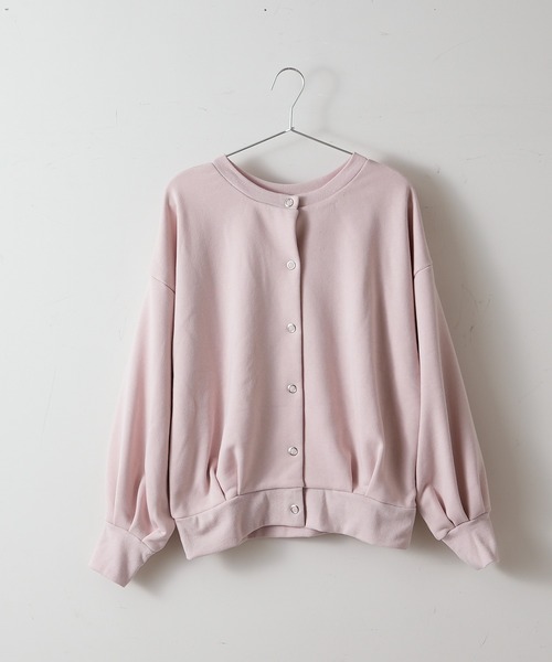 TERRITOIRE（テリトワール）の「裏毛２WAYカーディガン（カーディガン/ボレロ・レディース・チャコールグレー/グレー/ピンク・FREE）」の6枚目の写真