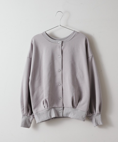 TERRITOIRE（テリトワール）の「裏毛２WAYカーディガン（カーディガン/ボレロ・レディース・チャコールグレー/グレー/ピンク・FREE）」の4枚目の写真