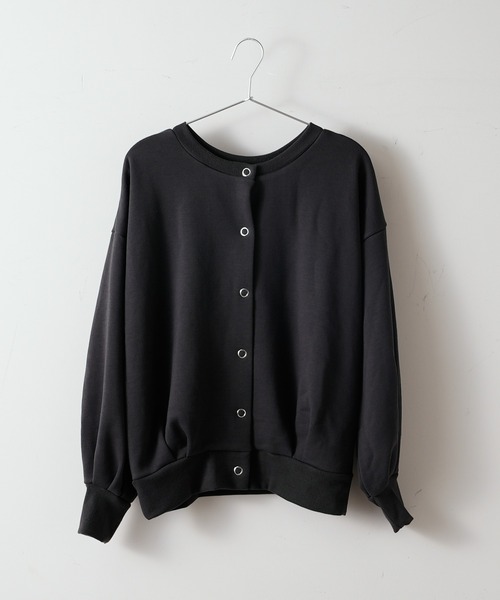 TERRITOIRE（テリトワール）の「裏毛２WAYカーディガン（カーディガン/ボレロ・レディース・チャコールグレー/グレー/ピンク・FREE）」の5枚目の写真