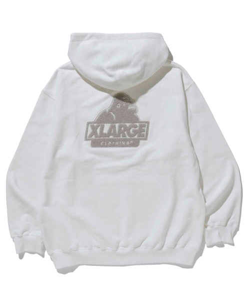 XLARGE（エクストララージ）の「EMBROIDERY SLANTED OG PULLOVER HOODED SWEAT（パーカー・メンズ・ホワイト/ブラック/ネイビー/イエロー/グリーン・S/M/L/XL）」の9枚目の写真