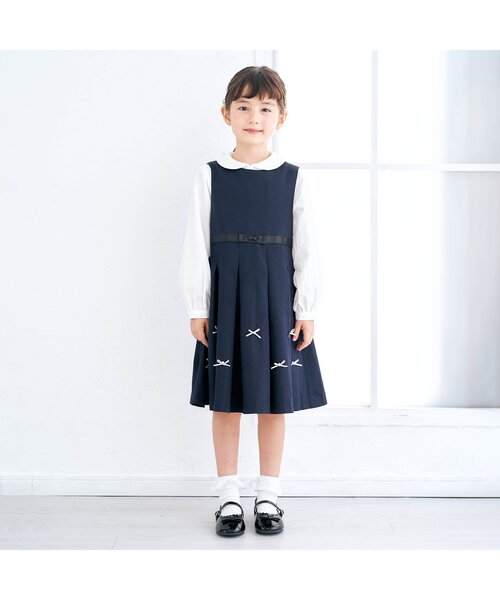 apres les cours（アプレレクール）の「フォーマルジャンパースカート（スーツスカート・キッズ・ベージュ/ネイビー・100/110/120/130）」の8枚目の写真