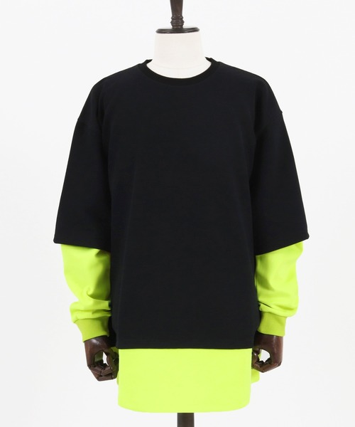 CAMBIO(カンビオ)の「mlt3718-フェイクレイヤードルーズカットソー(Tシャツ/カットソー・メンズ・ネイビー/ホワイト/ブラック・S/M/L)」の19枚目の写真