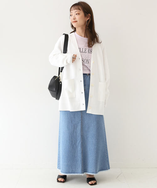 セール】LE DENIM ミッドフレアファイブポケットスカート