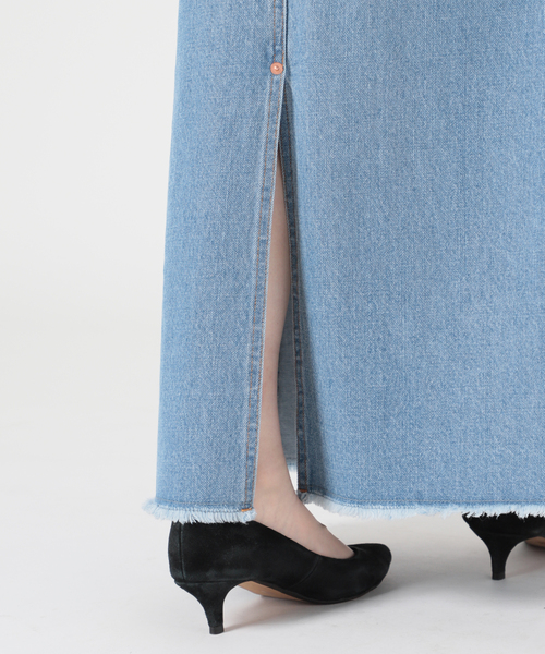 セール】LE DENIM ミッドフレアファイブポケットスカート