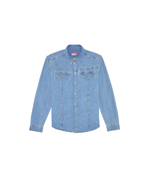 DIESEL(ディーゼル)の「DIESEL SS22 メンズ シャツ デニムシャツ ライトブルー サステナブル(シャツ/ブラウス・メンズ・インディゴブルー・SMALL/X-LARGE/MEDIUM/LARGE)」の10枚目の写真