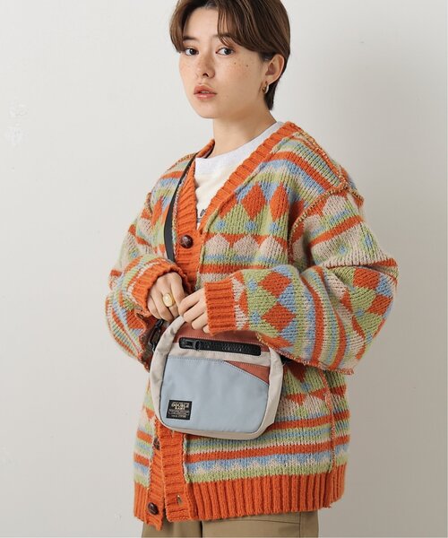 DOUBLE NAME（ダブルネーム）の「リバーシブル幾何学マルチボーダーカーデ（ニット/セーター・レディース・オフホワイト/オレンジ/キナリ・FREE）」の3枚目の写真
