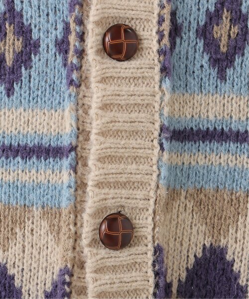 DOUBLE NAME（ダブルネーム）の「リバーシブル幾何学マルチボーダーカーデ（ニット/セーター・レディース・オフホワイト/オレンジ/キナリ・FREE）」の13枚目の写真