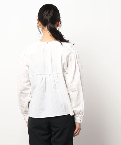 Samansa Mos2（サマンサ モスモス）の「切替レースブラウス（シャツ/ブラウス・レディース・ラベンダー/ブラック/オフホワイト・ﾌﾘ-）」の5枚目の写真