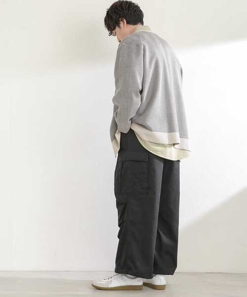 SENSE OF PLACE by URBAN RESEARCH（センスオブプレイスバイアーバンリサーチ）の「ヘリンボーンストレッチVネックカーディガン（カーディガン/ボレロ・メンズ・ブラック/ベージュ・MEDIUM/LARGE）」の18枚目の写真