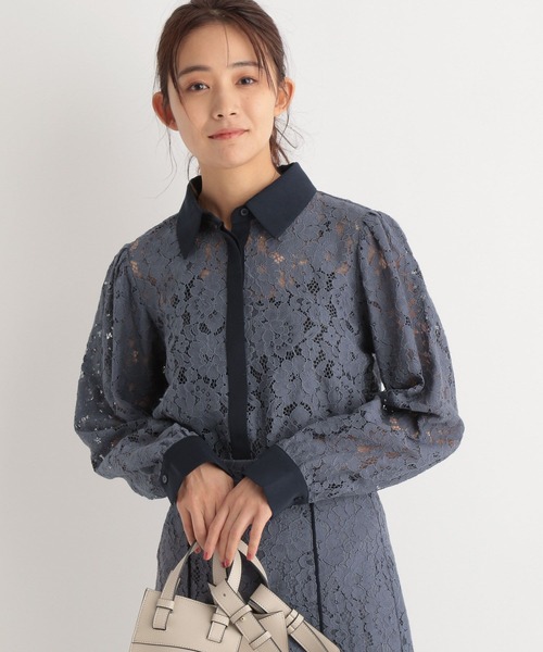 Andemiu（アンデミュウ）の「レースブラウス265696（シャツ/ブラウス・レディース・アイボリー/ブルー/ネイビー/ピンク・FREE）」の3枚目の写真