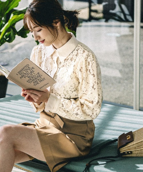 Andemiu（アンデミュウ）の「レースブラウス265696（シャツ/ブラウス・レディース・アイボリー/ブルー/ネイビー/ピンク・FREE）」の2枚目の写真