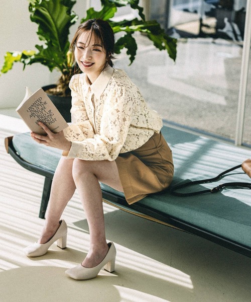 Andemiu（アンデミュウ）の「レースブラウス265696（シャツ/ブラウス・レディース・アイボリー/ブルー/ネイビー/ピンク・FREE）」の8枚目の写真