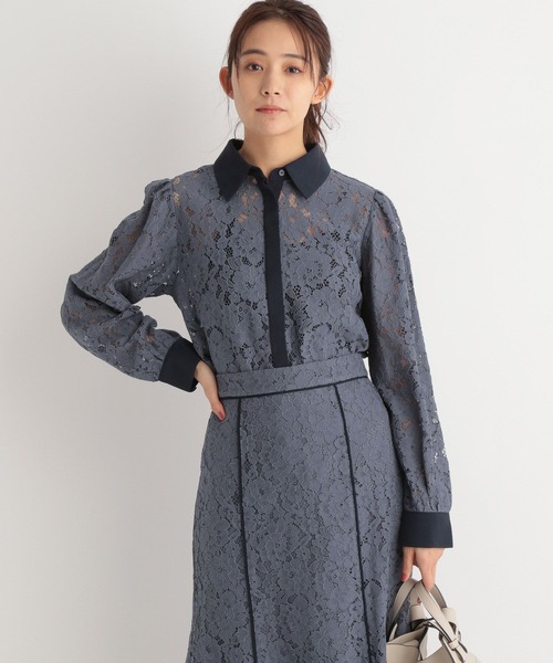 Andemiu（アンデミュウ）の「レースブラウス265696（シャツ/ブラウス・レディース・アイボリー/ブルー/ネイビー/ピンク・FREE）」の10枚目の写真