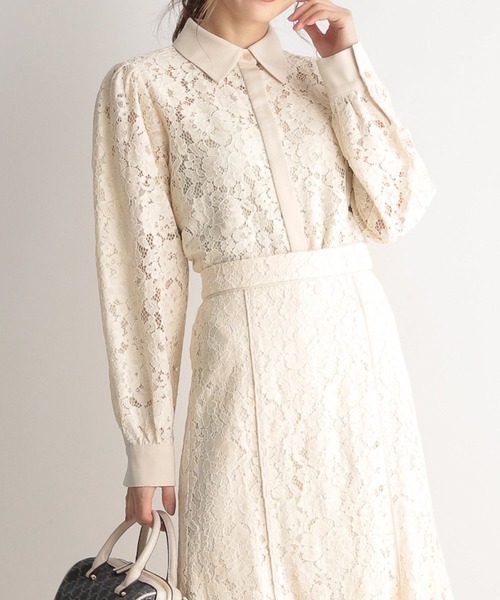 Andemiu（アンデミュウ）の「レースブラウス265696（シャツ/ブラウス・レディース・アイボリー/ブルー/ネイビー/ピンク・FREE）」の15枚目の写真