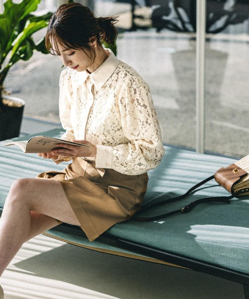 Andemiu（アンデミュウ）の「レースブラウス265696（シャツ/ブラウス・レディース・アイボリー/ブルー/ネイビー/ピンク・FREE）」の9枚目の写真