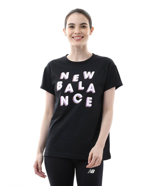 NEW BALANCE(ニューバランス)の「Relentless ノベルティクルーショートスリーブTシャツ(Tシャツ/カットソー・レディース・ライトブルー/スモークピンク/ブラック×ホワイト/イエロー系・X-LARGE/LARGE/MEDIUM/SMALL)」の2枚目の写真