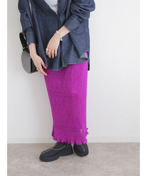 Simplicite（サンプリシテ）の「レース チビプリーツスカート◆（スカート・レディース・ホワイト/ブラック/パープル・FREE）」の16枚目の写真