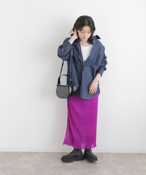 Simplicite（サンプリシテ）の「レース チビプリーツスカート◆（スカート・レディース・ホワイト/ブラック/パープル・FREE）」の18枚目の写真