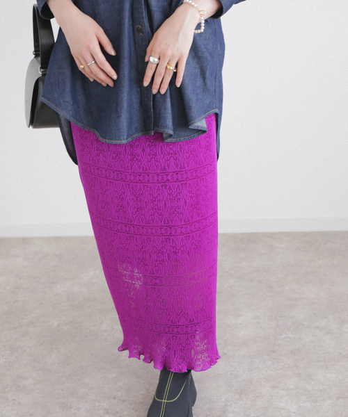 Simplicite（サンプリシテ）の「レース チビプリーツスカート◆（スカート・レディース・ホワイト/ブラック/パープル・FREE）」の20枚目の写真